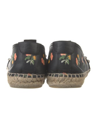 Saint Laurent Leather Floral Print Espadrilles