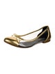 Saint Laurent Leather Bow Accents Ballet Flats