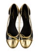 Saint Laurent Leather Bow Accents Ballet Flats