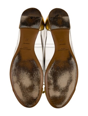 Saint Laurent Leather Bow Accents Ballet Flats