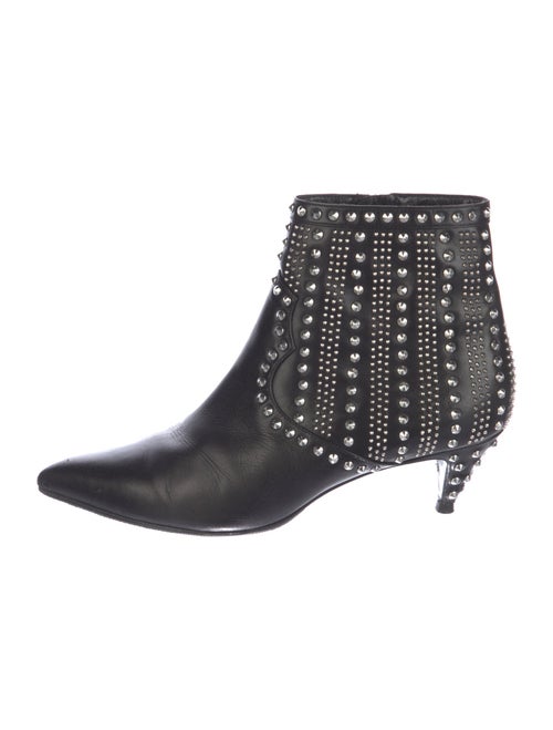 Saint Laurent Leather Studded Accents Sock Boots