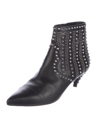 Saint Laurent Leather Studded Accents Sock Boots