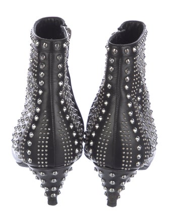 Saint Laurent Leather Studded Accents Sock Boots