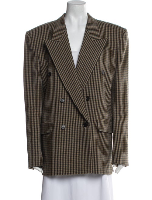 Saint Laurent Wool Plaid Print Blazer