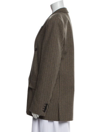 Saint Laurent Wool Plaid Print Blazer