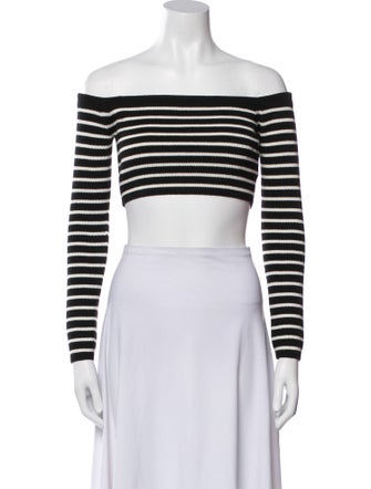 Saint Laurent 2022 Striped Crop Top