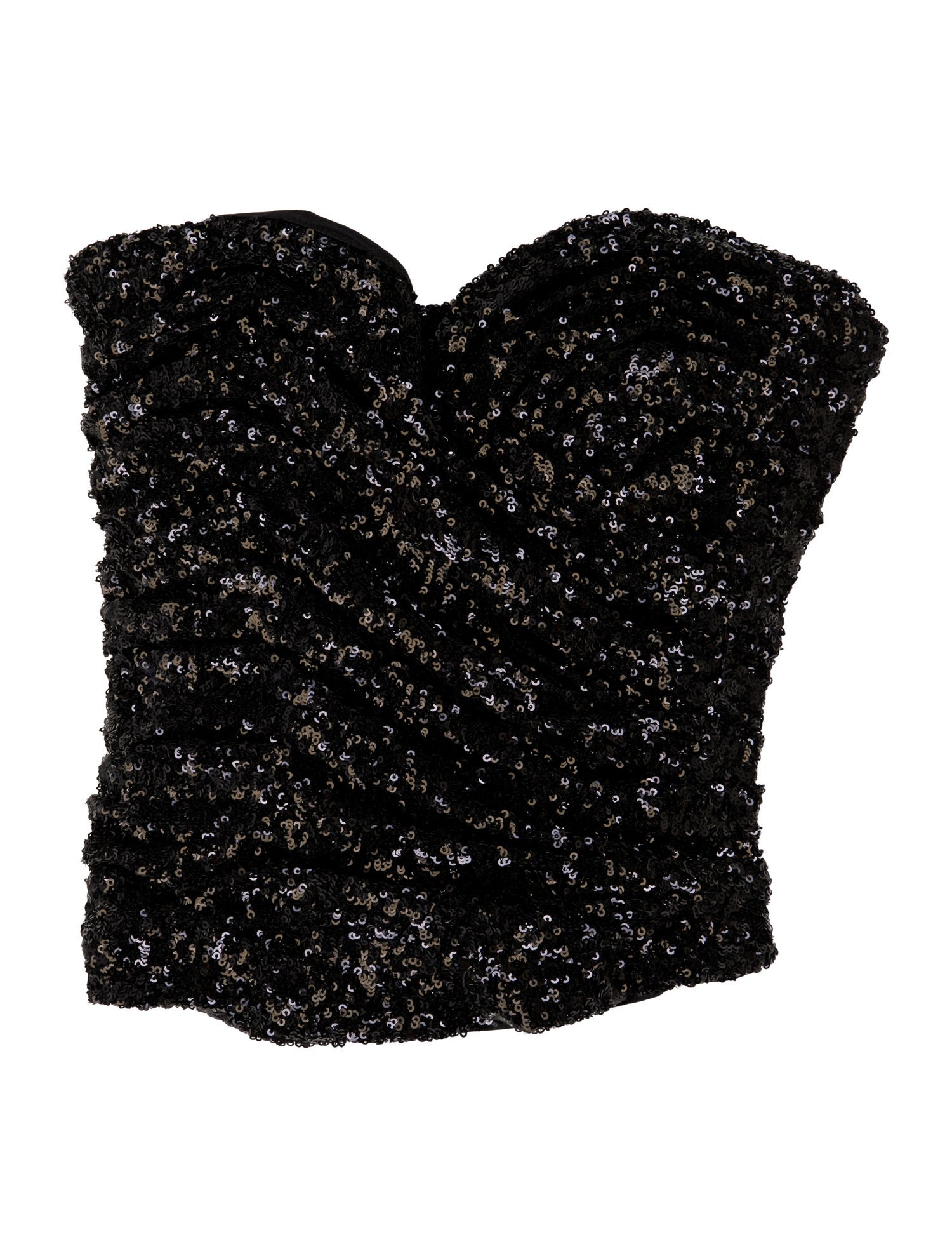 Saint Laurent Patterned Strapless Crop Top