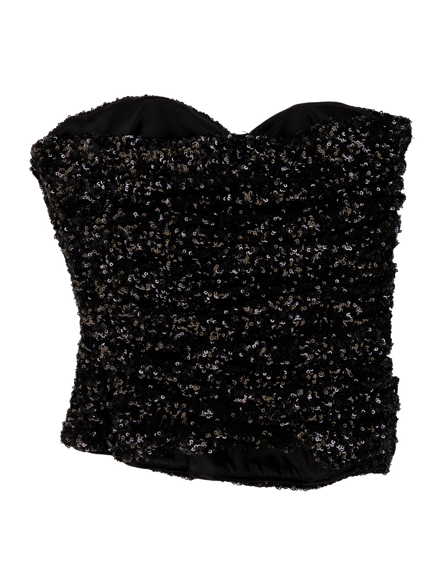 Saint Laurent Patterned Strapless Crop Top
