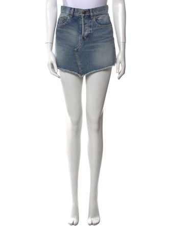 Saint Laurent Distressed Accents Mini Skirt