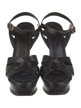 Saint Laurent Leather T-Strap Sandals