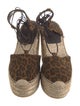 Saint Laurent Suede Animal Print T-Strap Pumps