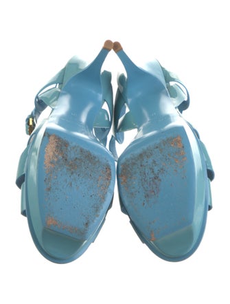Saint Laurent Patent Leather T-Strap Sandals