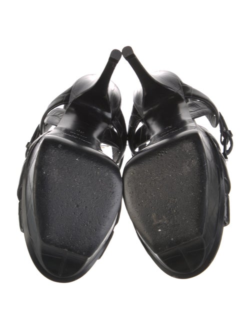 Saint Laurent Embossed Leather T-Strap Sandals