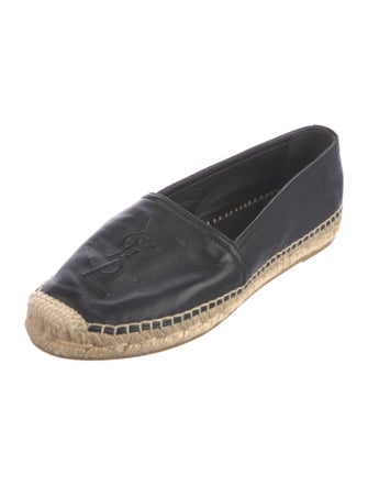 Saint Laurent Signature Logo Leather Espadrilles