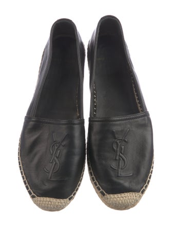 Saint Laurent Signature Logo Leather Espadrilles