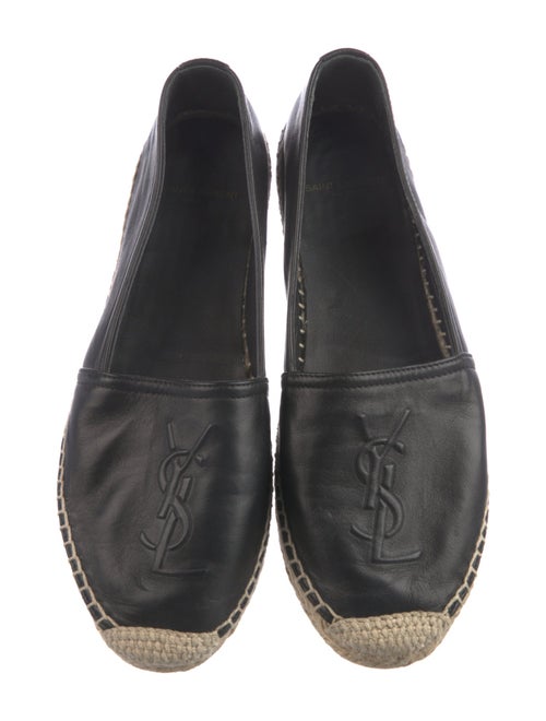 Saint Laurent Signature Logo Leather Espadrilles