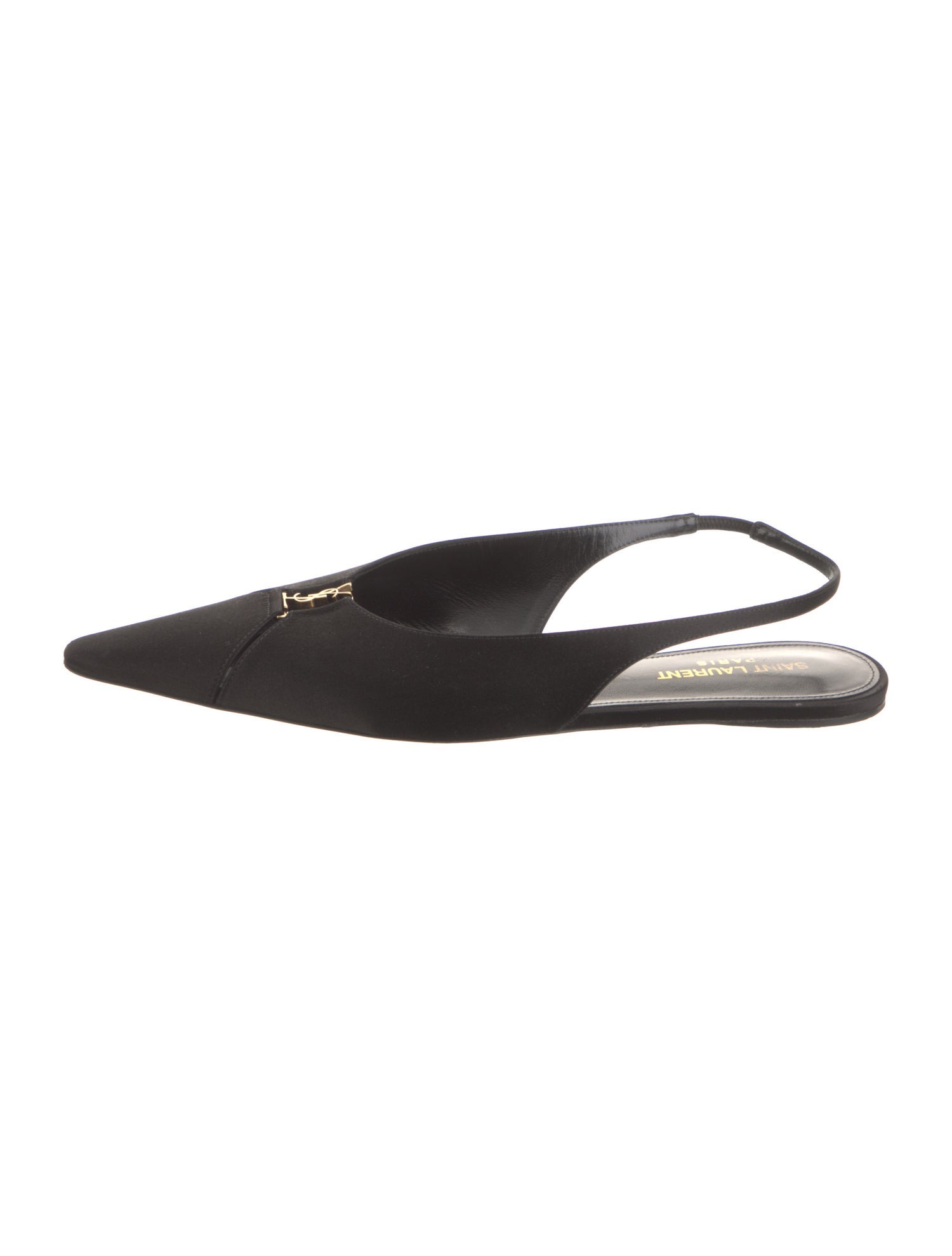 Saint Laurent Satin Bow Accents Slingback Flats
