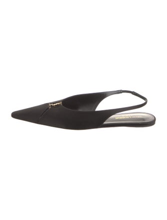 Saint Laurent Satin Bow Accents Slingback Flats
