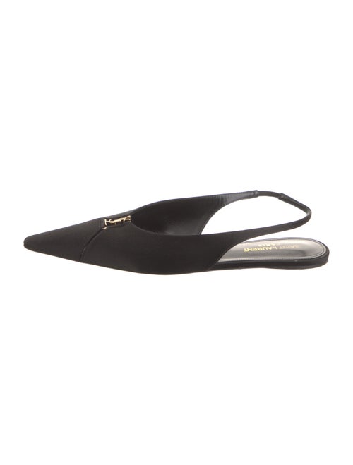 Saint Laurent Satin Bow Accents Slingback Flats