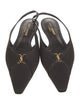 Saint Laurent Satin Bow Accents Slingback Flats