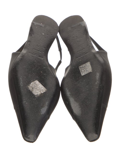 Saint Laurent Satin Bow Accents Slingback Flats