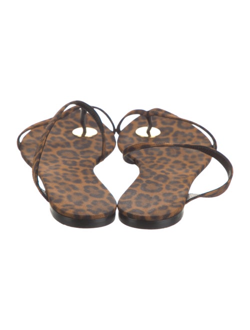 Saint Laurent Leather Animal Print Slides