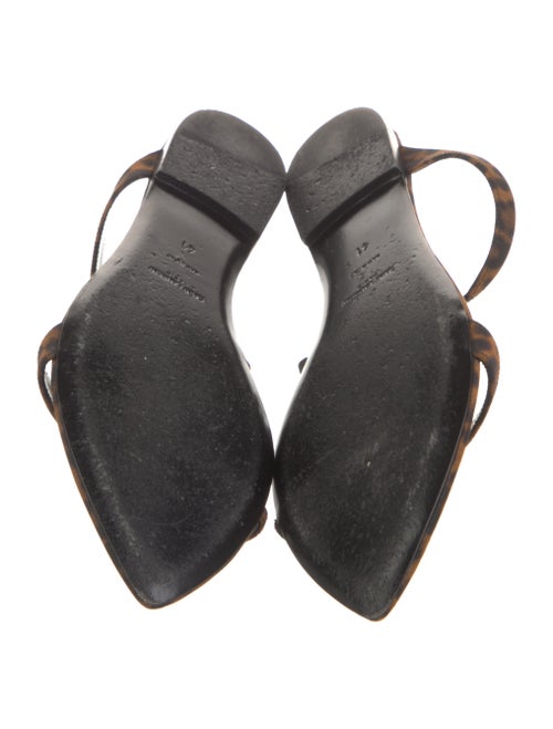 Saint Laurent Leather Animal Print Slides