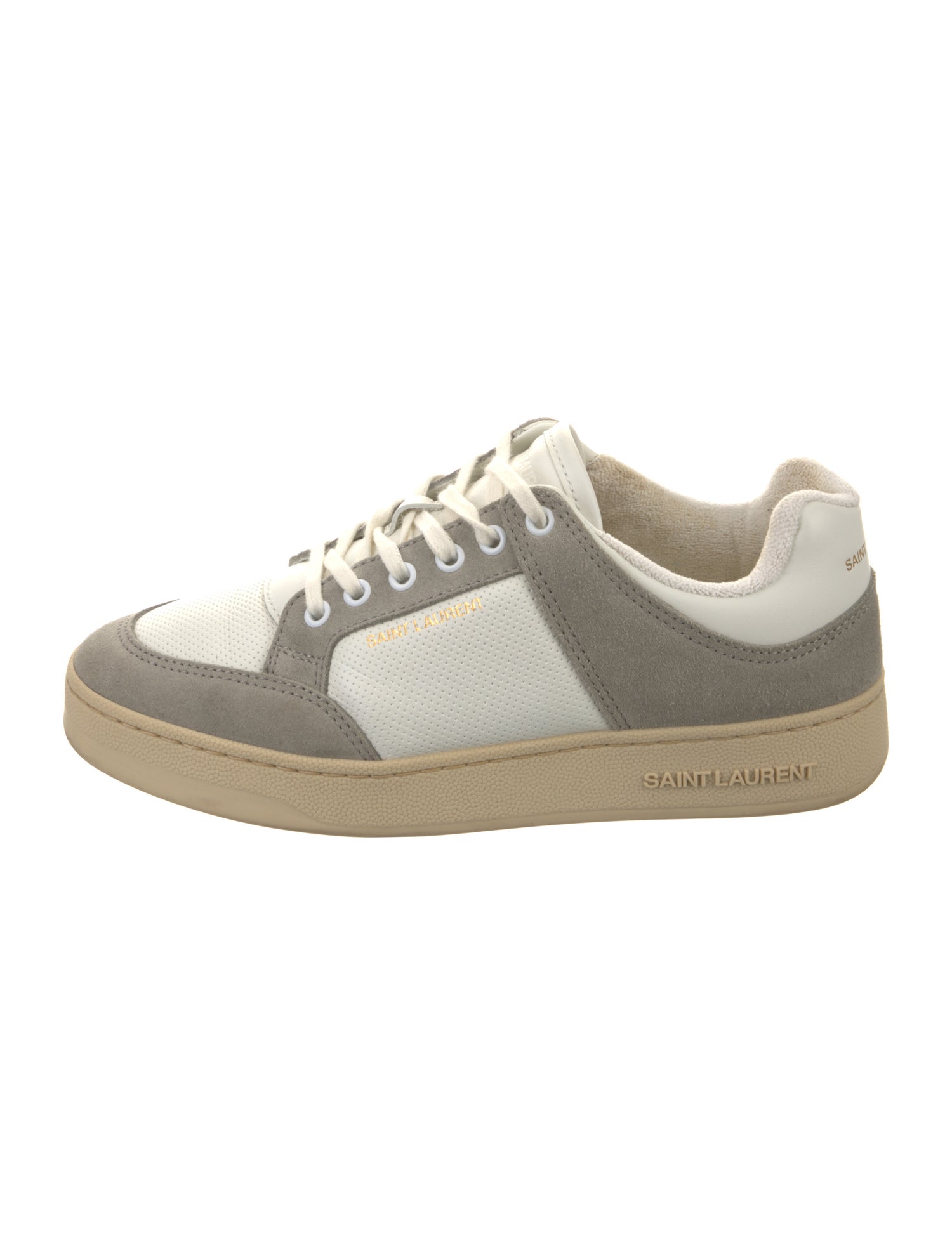 Saint Laurent Suede Colorblock Pattern Sneakers
