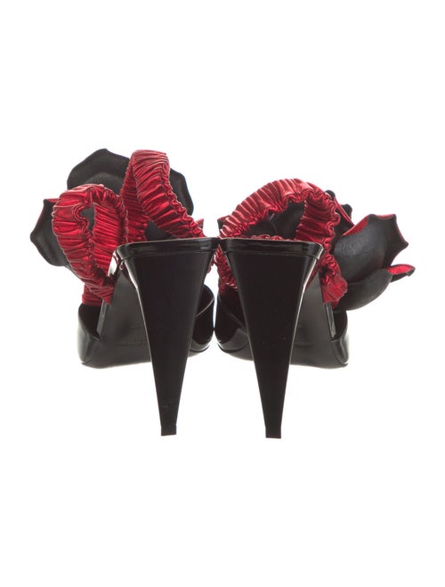 Saint Laurent Patent Leather Floral Print Mules
