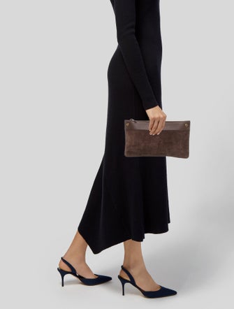 Saint Laurent Suede Clutch