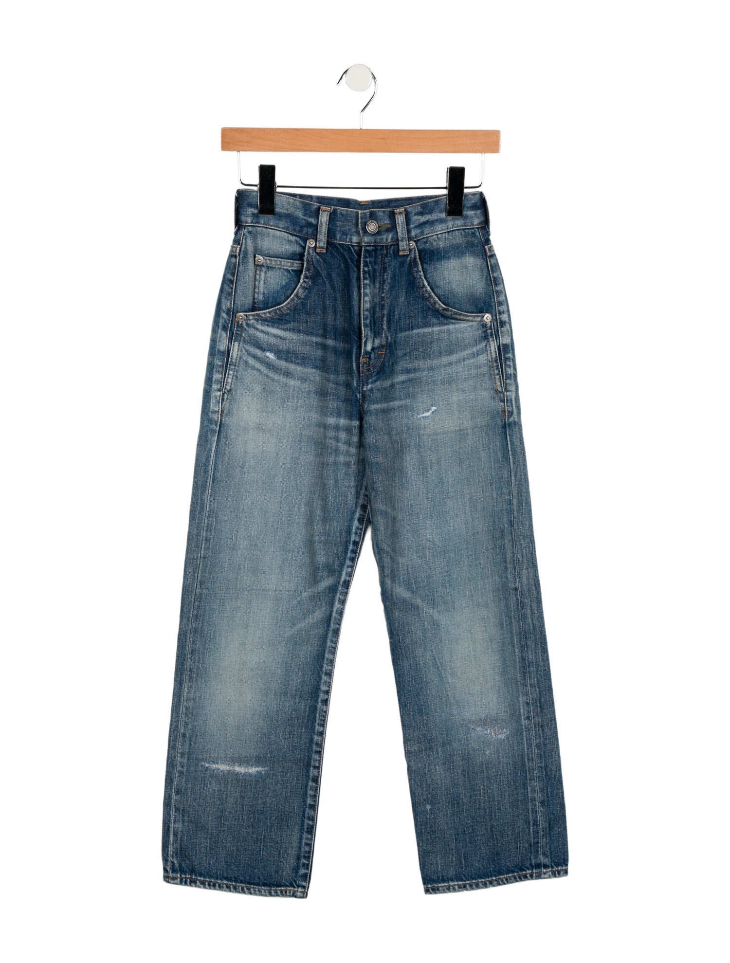 Saint Laurent High-Rise Straight Leg Jeans