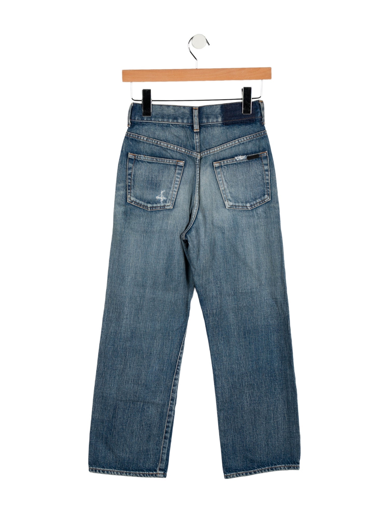 Saint Laurent High-Rise Straight Leg Jeans