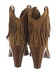 Saint Laurent Suede Fringe Trim Accent Western Boots