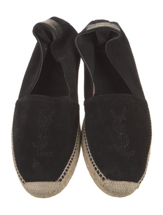 Saint Laurent Canvas Embroidered Accent Espadrilles