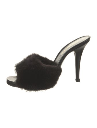 Saint Laurent Fur Mules