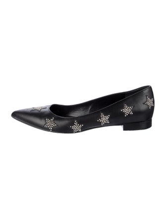 Saint Laurent Leather Studded Accents Flats