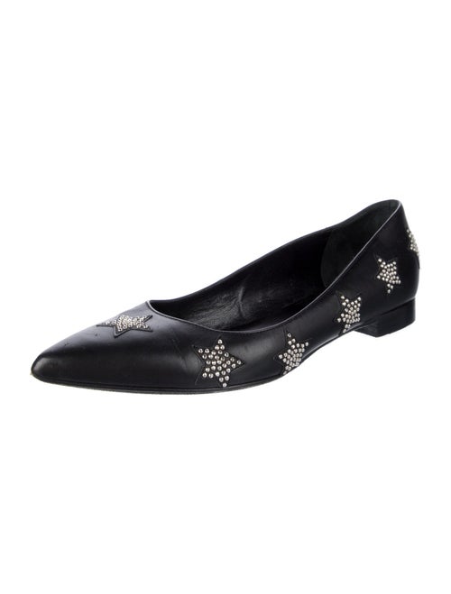 Saint Laurent Leather Studded Accents Flats