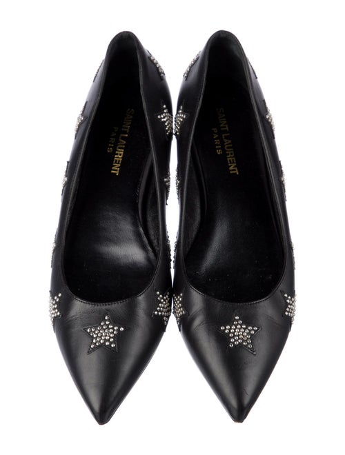 Saint Laurent Leather Studded Accents Flats