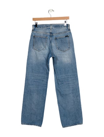 Saint Laurent Mid-Rise Straight Leg Jeans