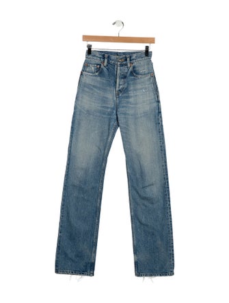 Saint Laurent High-Rise Straight Leg Jeans