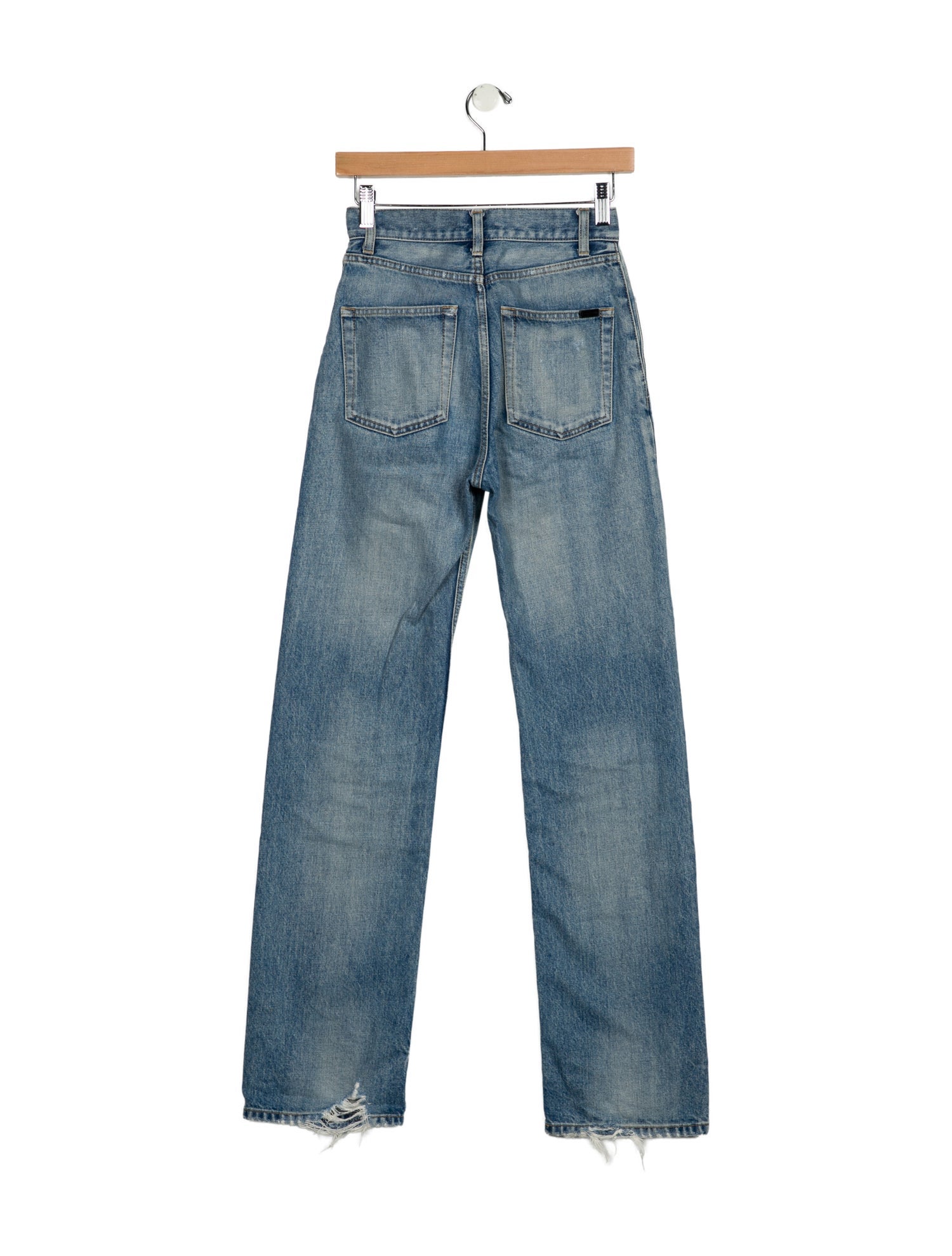 Saint Laurent High-Rise Straight Leg Jeans