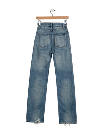 Saint Laurent High-Rise Straight Leg Jeans