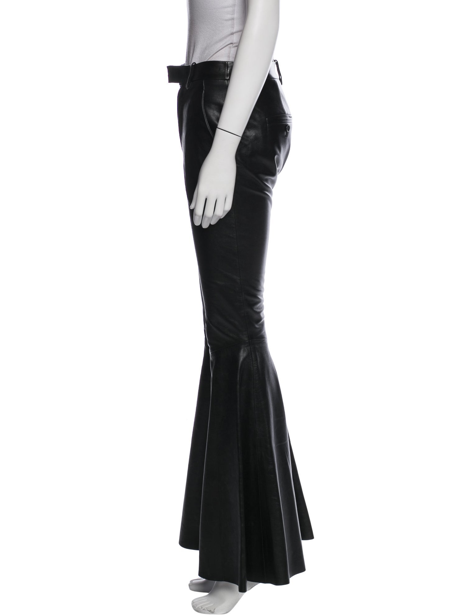 Saint Laurent Lambskin Wide Leg Pants