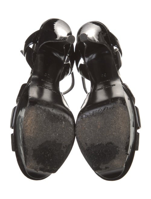 Saint Laurent Patent Leather T-Strap Sandals