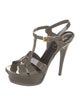 Saint Laurent Patent Leather T-Strap Sandals