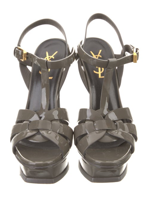 Saint Laurent Patent Leather T-Strap Sandals