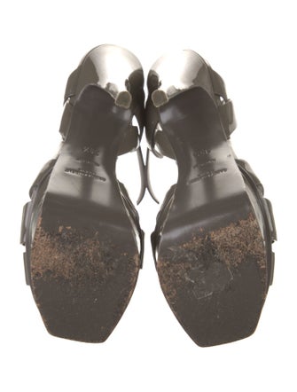 Saint Laurent Patent Leather T-Strap Sandals
