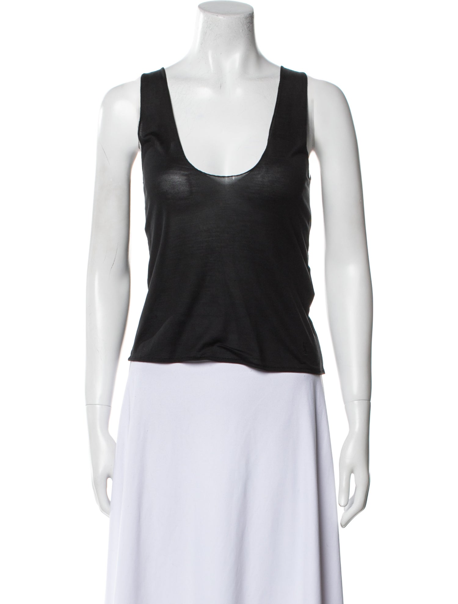 Saint Laurent Silk Scoop Neck Top