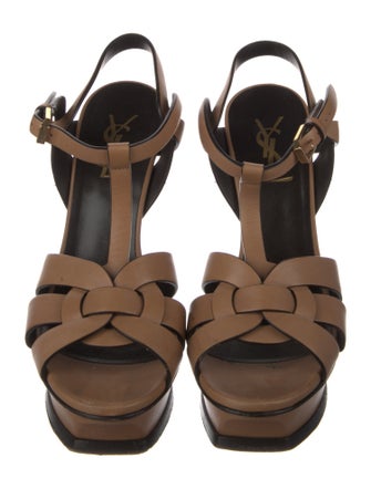 Saint Laurent Leather T-Strap Sandals