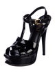 Saint Laurent Patent Leather T-Strap Sandals